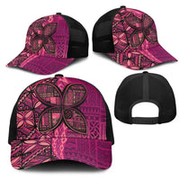 Samoan Pacific Tribal Flower Geometric Art Tattoos Mesh Trucker Cap Siapo Pattern Romantic Rose LT03 - Polynesian Pride