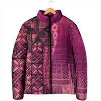 Samoan Pacific Tribal Flower Geometric Art Tattoos Padded Jacket Siapo Pattern Romantic Rose LT03 - Polynesian Pride