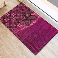Samoan Pacific Tribal Flower Geometric Art Tattoos Rubber Doormat Siapo Pattern Romantic Rose LT03 - Polynesian Pride