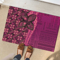 Samoan Pacific Tribal Flower Geometric Art Tattoos Rubber Doormat Siapo Pattern Romantic Rose LT03 - Polynesian Pride