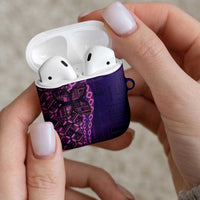 Samoan Pacific Tribal Flower Geometric Art Tattoos AirPods Case Siapo Pattern Purple Haze LT03 - Polynesian Pride