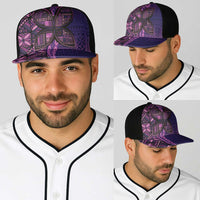 Samoan Pacific Tribal Flower Geometric Art Tattoos Baseball Net Cap Siapo Pattern Purple Haze LT03 - Polynesian Pride