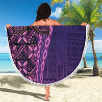 Samoan Pacific Tribal Flower Geometric Art Tattoos Beach Blanket Siapo Pattern Purple Haze LT03 - Polynesian Pride
