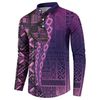 Samoan Pacific Tribal Flower Geometric Art Tattoos Button Sweatshirt Siapo Pattern Purple Haze LT03 - Polynesian Pride