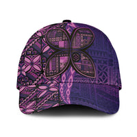 Samoan Pacific Tribal Flower Geometric Art Tattoos Classic Cap Siapo Pattern Purple Haze LT03 Universal Fit Purple - Polynesian Pride