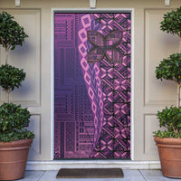 Samoan Pacific Tribal Flower Geometric Art Tattoos Door Cover Siapo Pattern Purple Haze - Polynesian Pride