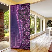 Samoan Pacific Tribal Flower Geometric Art Tattoos Door Cover Siapo Pattern Purple Haze - Polynesian Pride