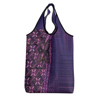 Samoan Pacific Tribal Flower Geometric Art Tattoos Grocery Bag Siapo Pattern Purple Haze LT03 - Polynesian Pride