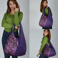 Samoan Pacific Tribal Flower Geometric Art Tattoos Grocery Bag Siapo Pattern Purple Haze LT03 - Polynesian Pride
