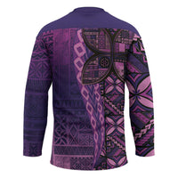 Samoan Pacific Tribal Flower Geometric Art Tattoos Hockey Jersey Siapo Pattern Purple Haze LT03 - Polynesian Pride