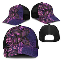 Samoan Pacific Tribal Flower Geometric Art Tattoos Mesh Trucker Cap Siapo Pattern Purple Haze LT03 - Polynesian Pride