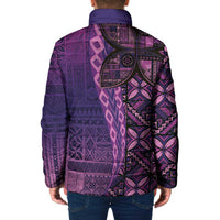 Samoan Pacific Tribal Flower Geometric Art Tattoos Padded Jacket Siapo Pattern Purple Haze LT03 - Polynesian Pride