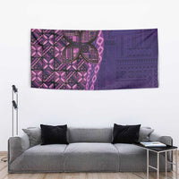 Samoan Pacific Tribal Flower Geometric Art Tattoos Tapestry Siapo Pattern Purple Haze - Polynesian Pride