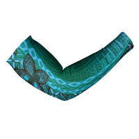 Samoan Pacific Tribal Flower Geometric Art Tattoos Arm Sleeves Siapo Pattern Turquoise Tide LT03 - Polynesian Pride