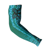 Samoan Pacific Tribal Flower Geometric Art Tattoos Arm Sleeves Siapo Pattern Turquoise Tide LT03 - Polynesian Pride