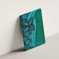 Samoan Pacific Tribal Flower Geometric Art Tattoos Canvas Wall Art Siapo Pattern Turquoise Tide LT03 - Polynesian Pride