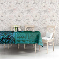 Samoan Pacific Tribal Flower Geometric Art Tattoos Tablecloth Siapo Pattern Turquoise Tide LT03 - Polynesian Pride