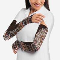 Fijian Masi Tribal Tattoos Art Pattern Arm Sleeves Brown Color Half Style - Polynesian Pride
