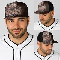 Fijian Masi Tribal Tattoos Art Pattern Baseball Net Cap Brown Color Half Style LT03 - Polynesian Pride
