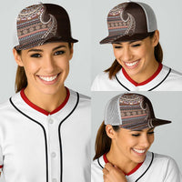 Fijian Masi Tribal Tattoos Art Pattern Baseball Net Cap Brown Color Half Style LT03 - Polynesian Pride