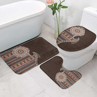 Fijian Masi Tribal Tattoos Art Pattern Bathroom Set Brown Color Half Style - Polynesian Pride