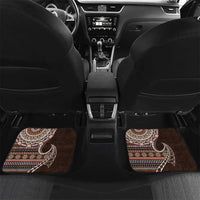 Fijian Masi Tribal Tattoos Art Pattern Car Mats Brown Color Half Style - Polynesian Pride