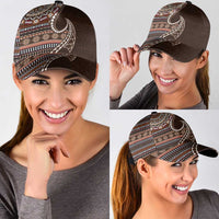 Fijian Masi Tribal Tattoos Art Pattern Classic Cap Brown Color Half Style LT03 - Polynesian Pride