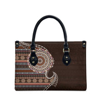 Fijian Masi Tribal Tattoos Art Pattern Leather Bag Brown Color Half Style - Polynesian Pride