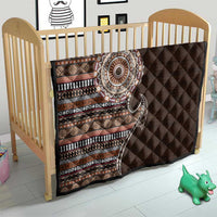 Fijian Masi Tribal Tattoos Art Pattern Quilt Brown Color Half Style - Polynesian Pride