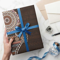 Fijian Masi Tribal Tattoos Art Pattern Wrapping Paper Brown Color Half Style LT03 - Polynesian Pride