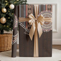 Fijian Masi Tribal Tattoos Art Pattern Wrapping Paper Brown Color Half Style LT03 - Polynesian Pride