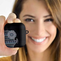 Fijian Masi Tribal Tattoos Art Pattern AirPods Case Navy Color Half Style LT03 Navy - Polynesian Pride