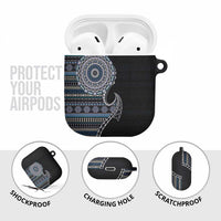 Fijian Masi Tribal Tattoos Art Pattern AirPods Case Navy Color Half Style LT03 - Polynesian Pride