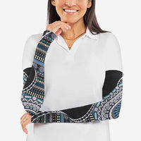 Fijian Masi Tribal Tattoos Art Pattern Arm Sleeves Navy Color Half Style - Polynesian Pride