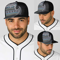Fijian Masi Tribal Tattoos Art Pattern Baseball Net Cap Navy Color Half Style LT03 - Polynesian Pride