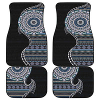 Fijian Masi Tribal Tattoos Art Pattern Car Mats Navy Color Half Style - Polynesian Pride