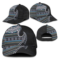 Fijian Masi Tribal Tattoos Art Pattern Classic Cap Navy Color Half Style LT03 - Polynesian Pride