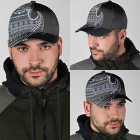 Fijian Masi Tribal Tattoos Art Pattern Classic Cap Navy Color Half Style LT03 - Polynesian Pride
