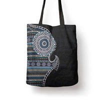 Fijian Masi Tribal Tattoos Art Pattern Tote Bag Navy Color Half Style - Polynesian Pride