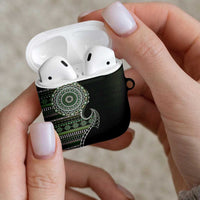 Fijian Masi Tribal Tattoos Art Pattern AirPods Case Green Color Half Style LT03 - Polynesian Pride