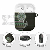 Fijian Masi Tribal Tattoos Art Pattern AirPods Case Green Color Half Style - Polynesian Pride