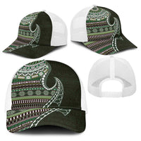 Fijian Masi Tribal Tattoos Art Pattern Baseball Net Cap Green Color Half Style LT03 - Polynesian Pride