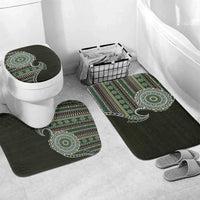Fijian Masi Tribal Tattoos Art Pattern Bathroom Set Green Color Half Style - Polynesian Pride