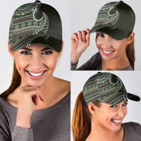 Fijian Masi Tribal Tattoos Art Pattern Classic Cap Green Color Half Style LT03 - Polynesian Pride