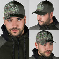 Fijian Masi Tribal Tattoos Art Pattern Classic Cap Green Color Half Style LT03 - Polynesian Pride