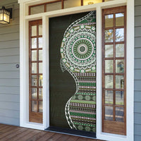 Fijian Masi Tribal Tattoos Art Pattern Door Cover Green Color Half Style - Polynesian Pride