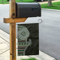 Fijian Masi Tribal Tattoos Art Pattern Garden Flag Green Color Half Style - Polynesian Pride