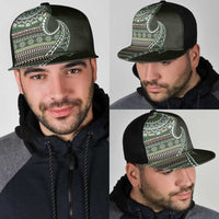 Fijian Masi Tribal Tattoos Art Pattern Mesh Trucker Cap Green Color Half Style LT03 - Polynesian Pride
