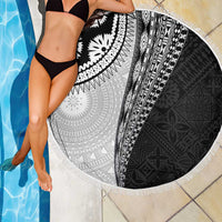 Fijian Masi Tattoos Beach Blanket with Tapa Tribal Pattern - Polynesian Pride