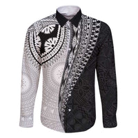 Fijian Masi Tattoos Family Matching Long Sleeve Bodycon Dress and Hawaiian Shirt with Tapa Tribal Pattern - Polynesian Pride